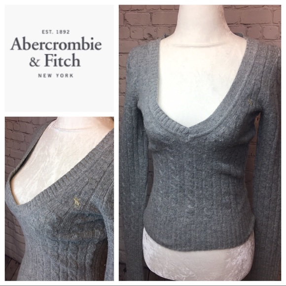 Abercrombie & Fitch Sweaters - Abercrombie Deep V-Neck Wool Sweater
